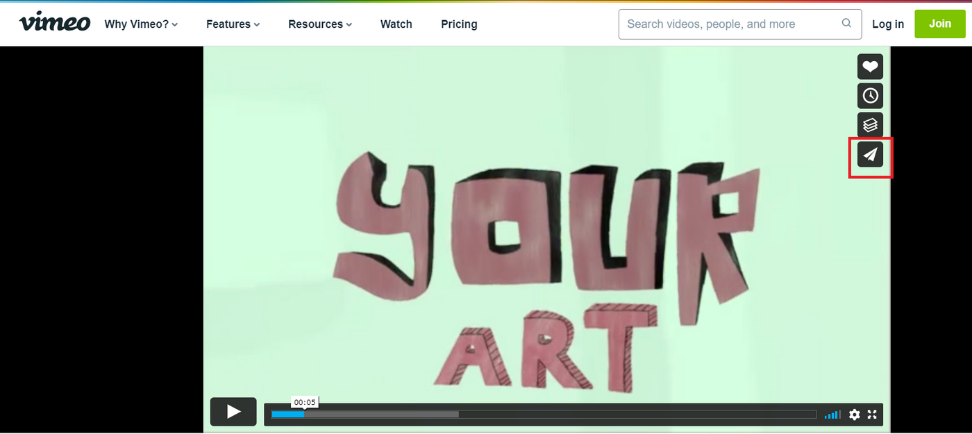 how to embed a vimeo video to PPT - Step 1