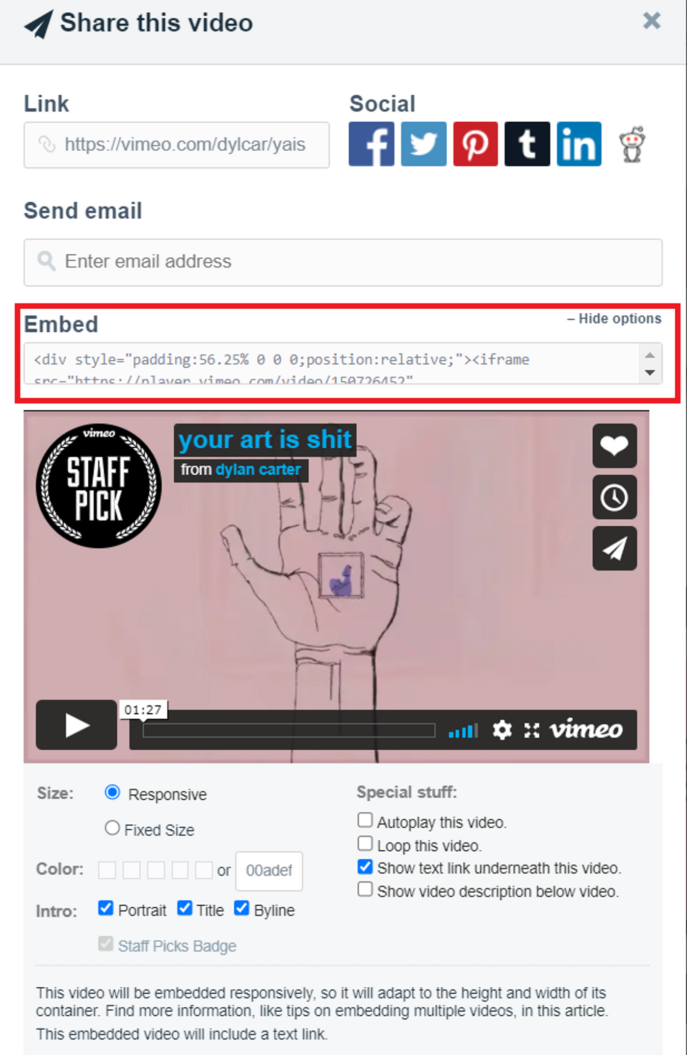 how to embed a vimeo video to PPT - Step 4