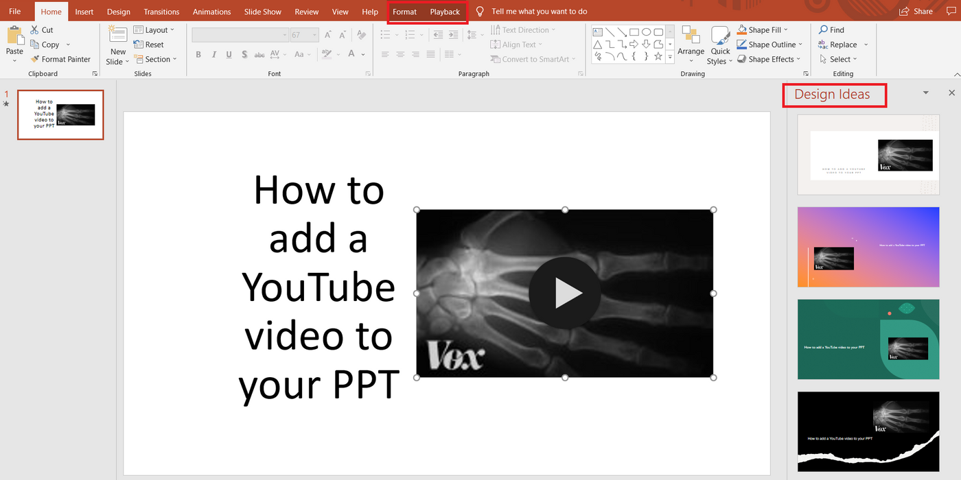 How to embed a video from YT to PPT in MS Office 365 - Step 6