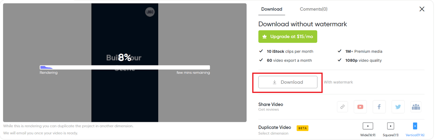 how to make a video collage with music using InVideo - step 4.2