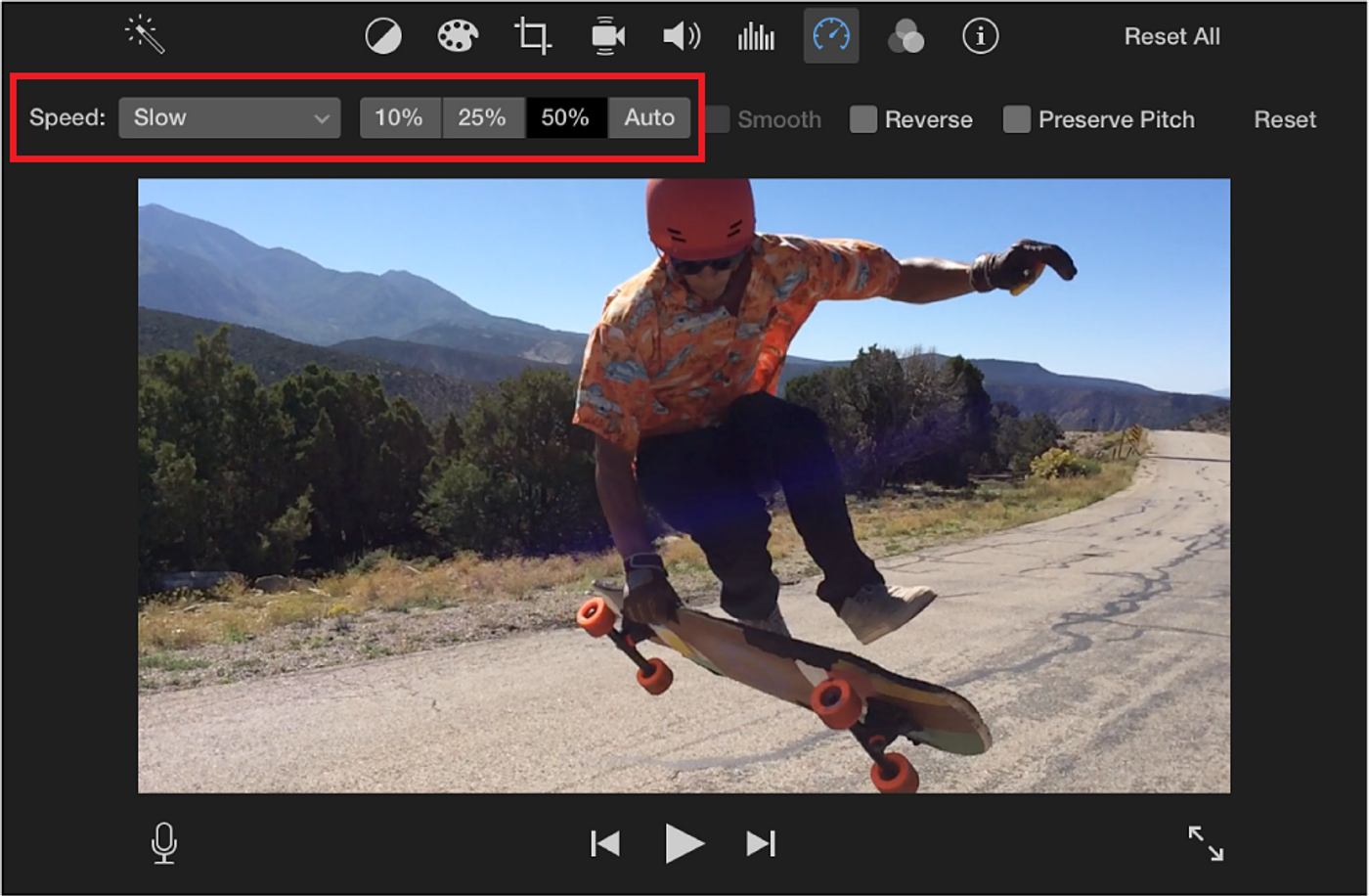 how to speed up or slow down a video on Mac_step 3
