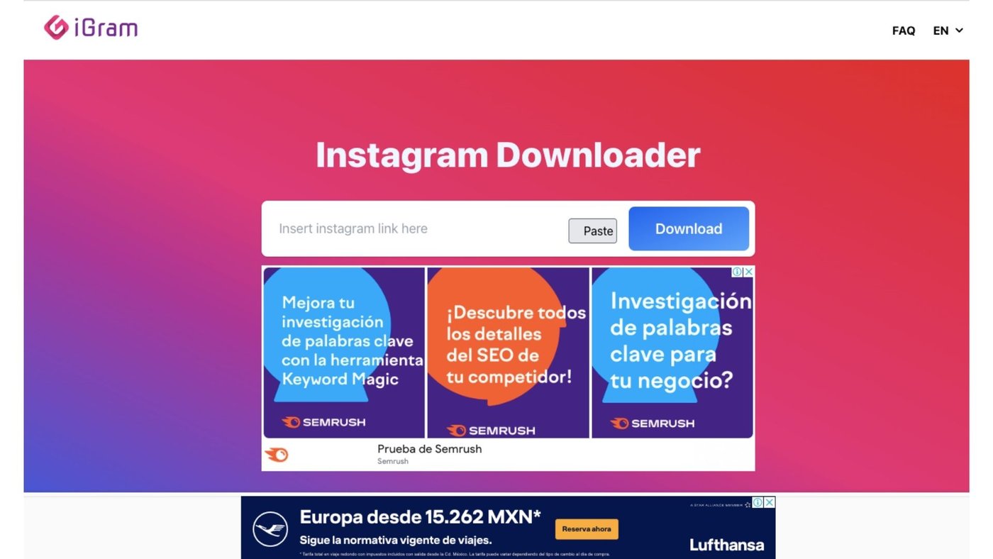 iGram para descargar videos de Instagram