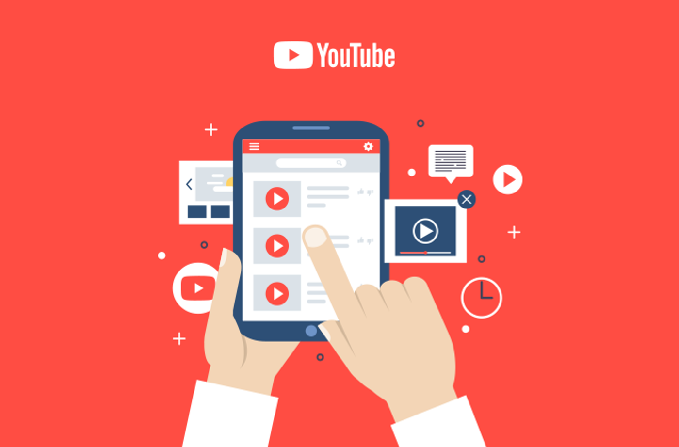 ilustração de um ipad com a tela do YouTube