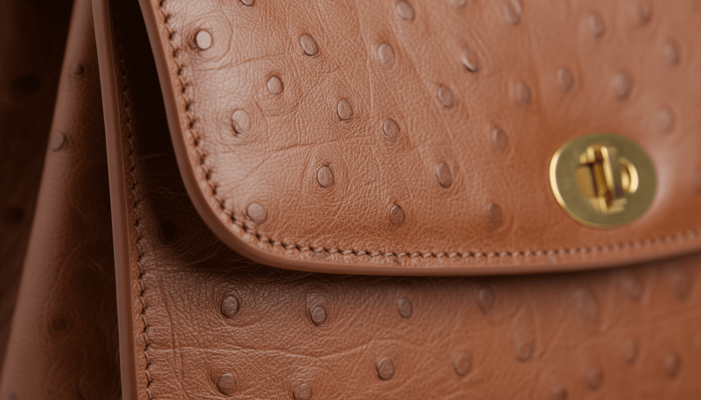 Extreme close-up handbag stitching preview