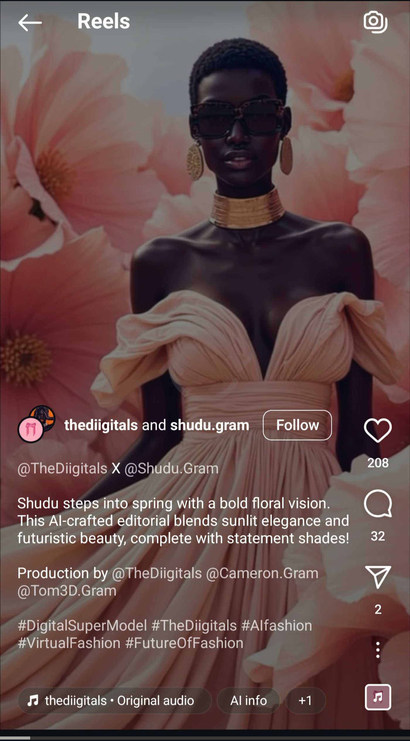 Instagram Reels collaboration between TheDigitals and Shudu.Gram
