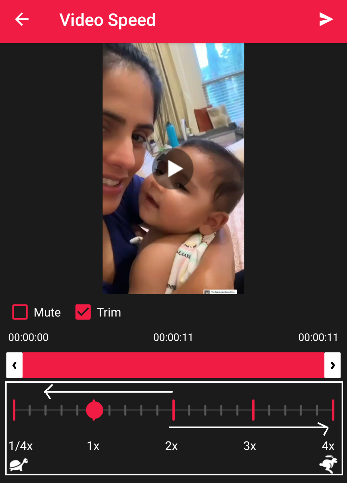 How to speed up or slow down a video on Android - step 2