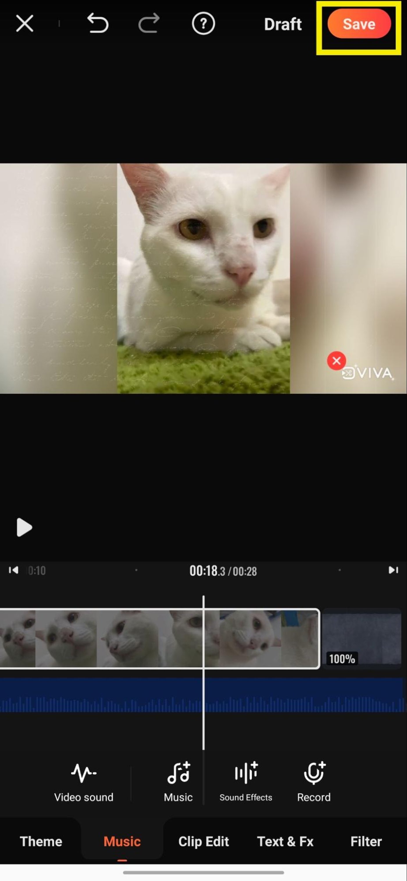 add music to videos on Android using Viva Video_step 7