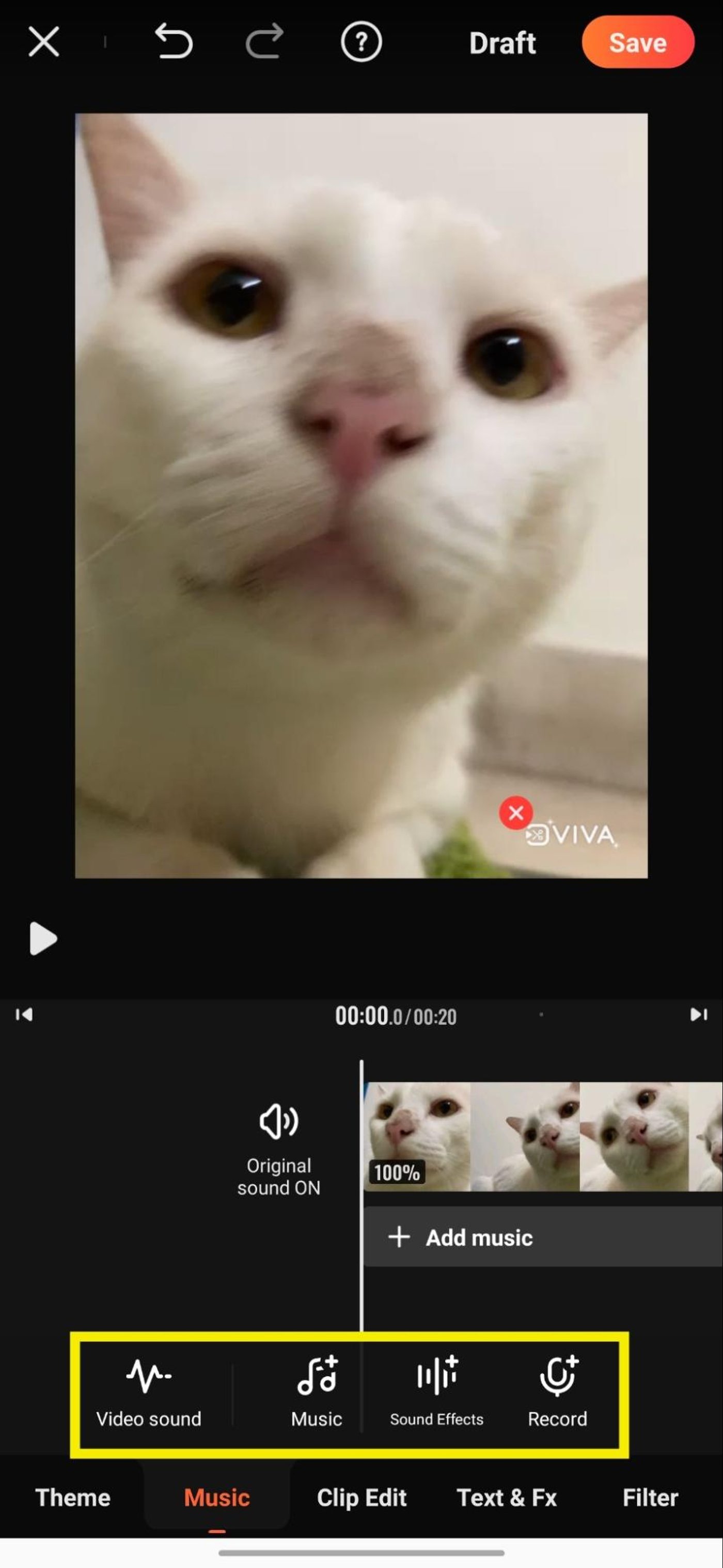 add music to videos on Android using Viva Video_step 5