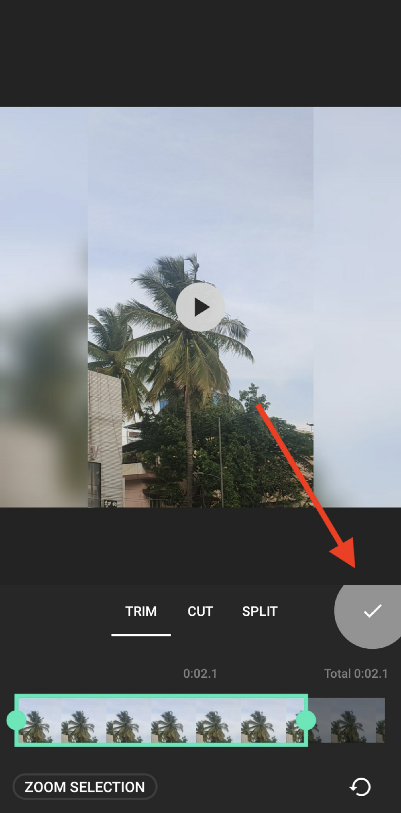 How to cut and trim a video using the Inshot app_step 4