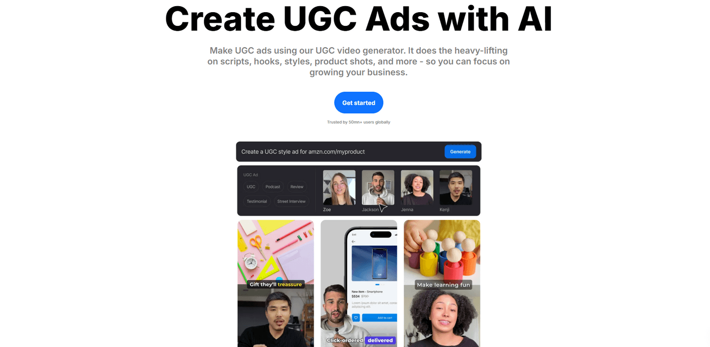Visual representation of AI tools designed for generating user-generated content advertisements