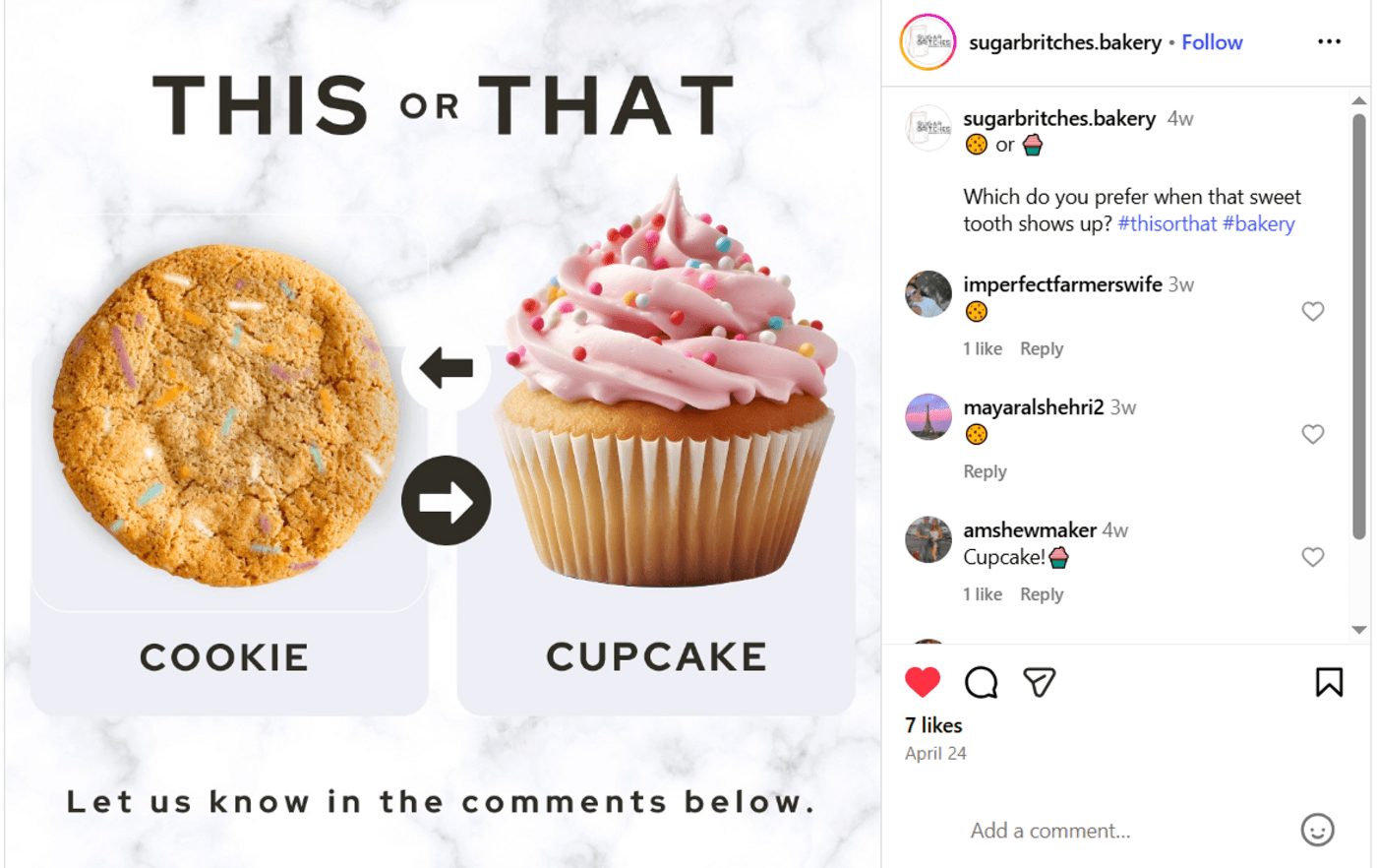 Cookie or cupcake? Bakery asks followers to choose their favorite sweet treat in comments
