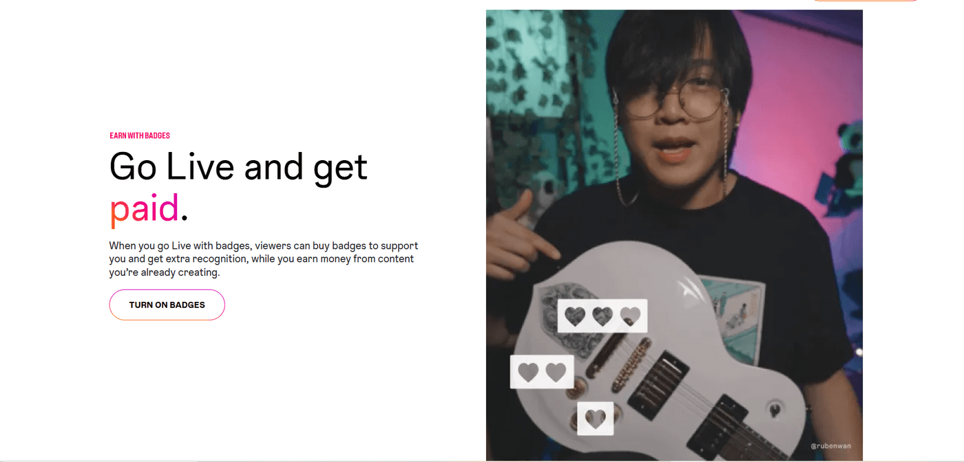 Go Live, share your talent, earn badges, and get paid doing what you love