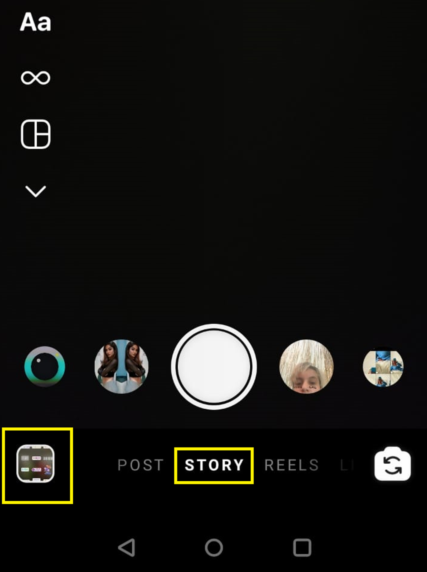 How to post multiple photos on Instagram Stories_step 2