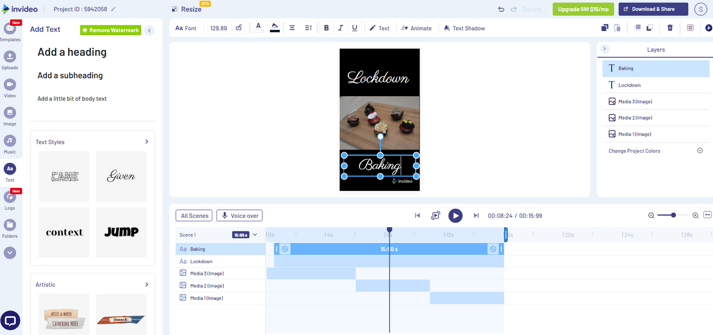 Create a slideshow video using InVideo_ step 4