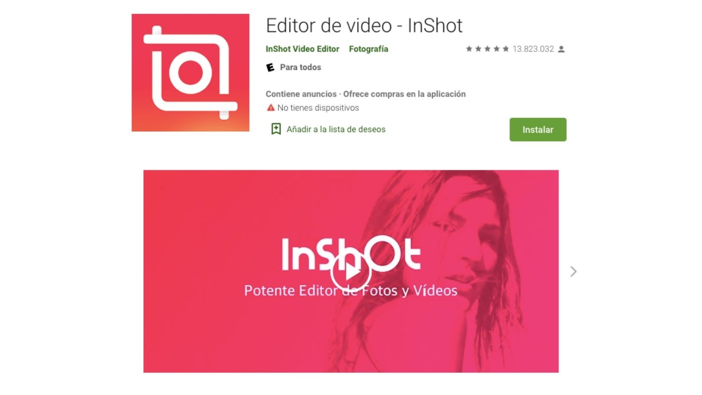 InShot app para editar videos en Instagram
