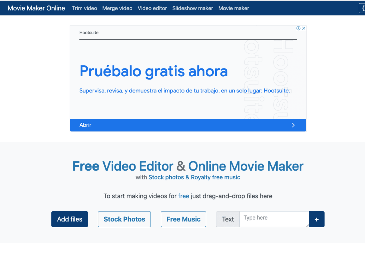 Movie Maker Online edición de videos