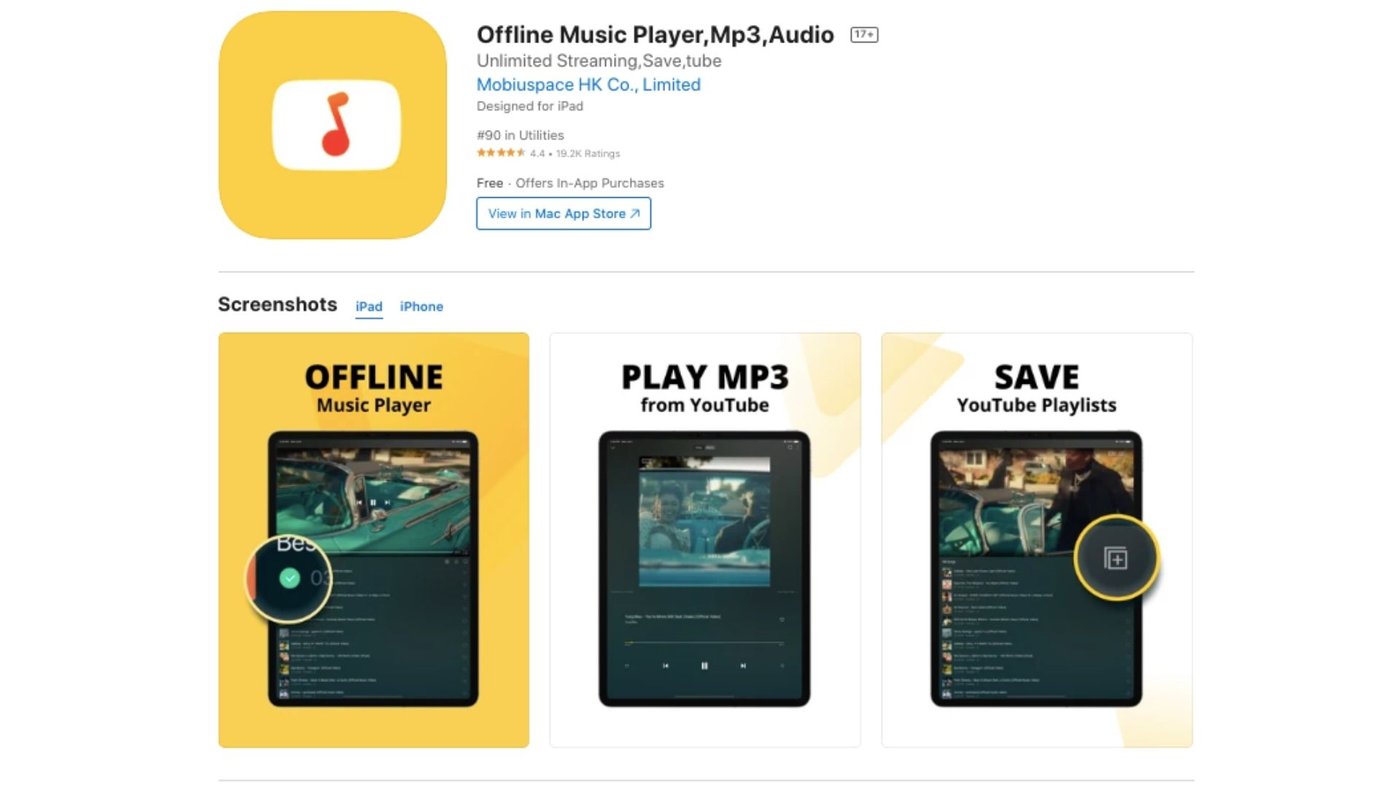 Offline Music Player aplicación para ios