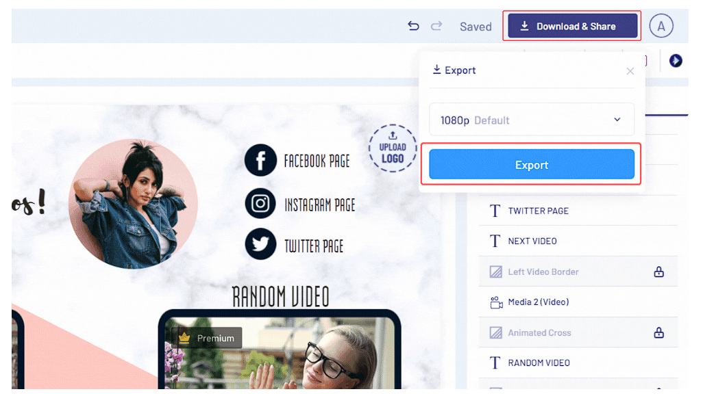 salvar end screen personalizada editor invideo