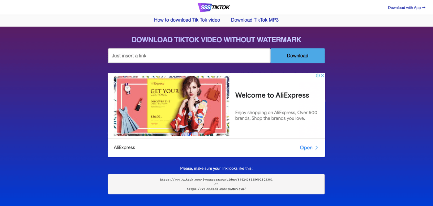 SSSTikTok cómo descargar videos