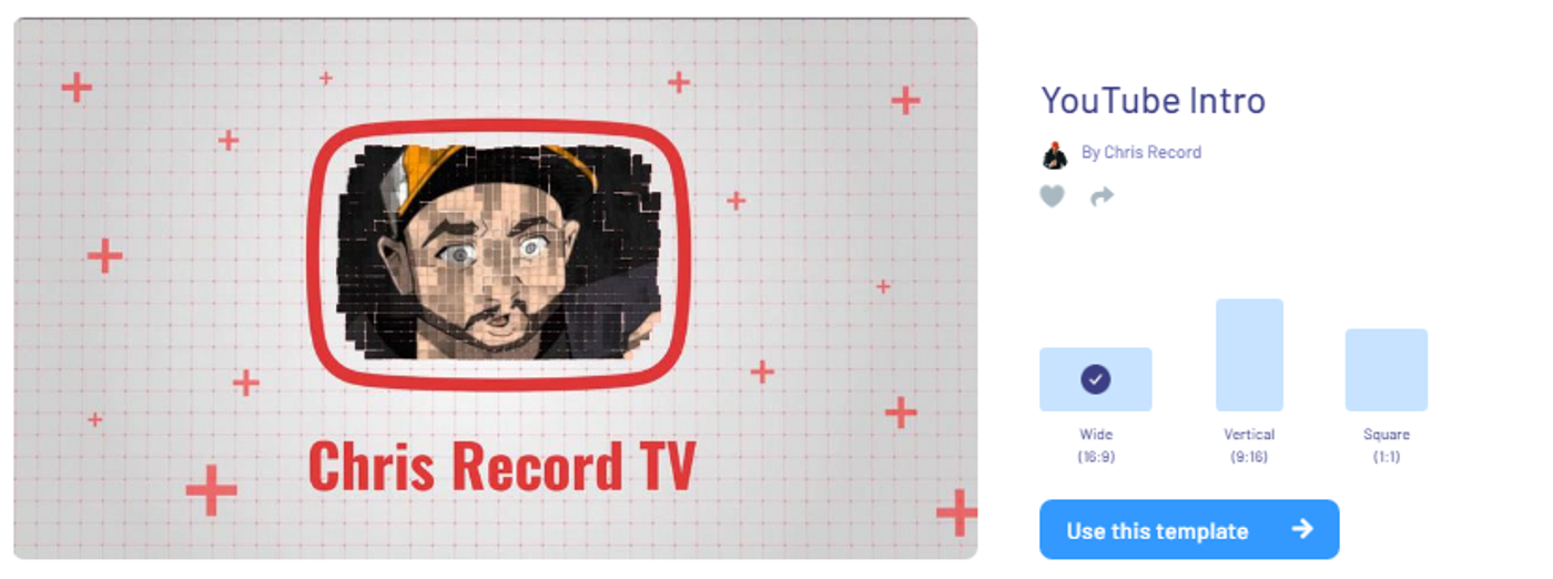 template de Intro do Youtube da Invideo