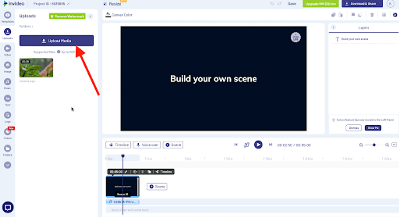 Turn your screen recordings into professional videos using InVideo - Step 2