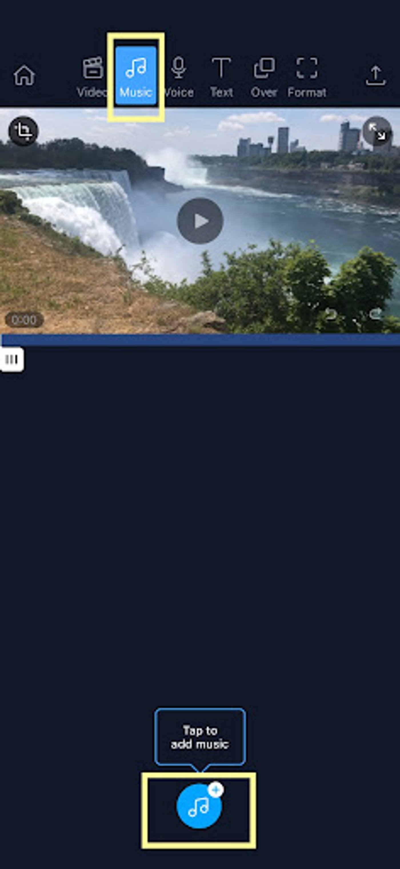 Adding music to videos with Filmr on iPhone - Step 5