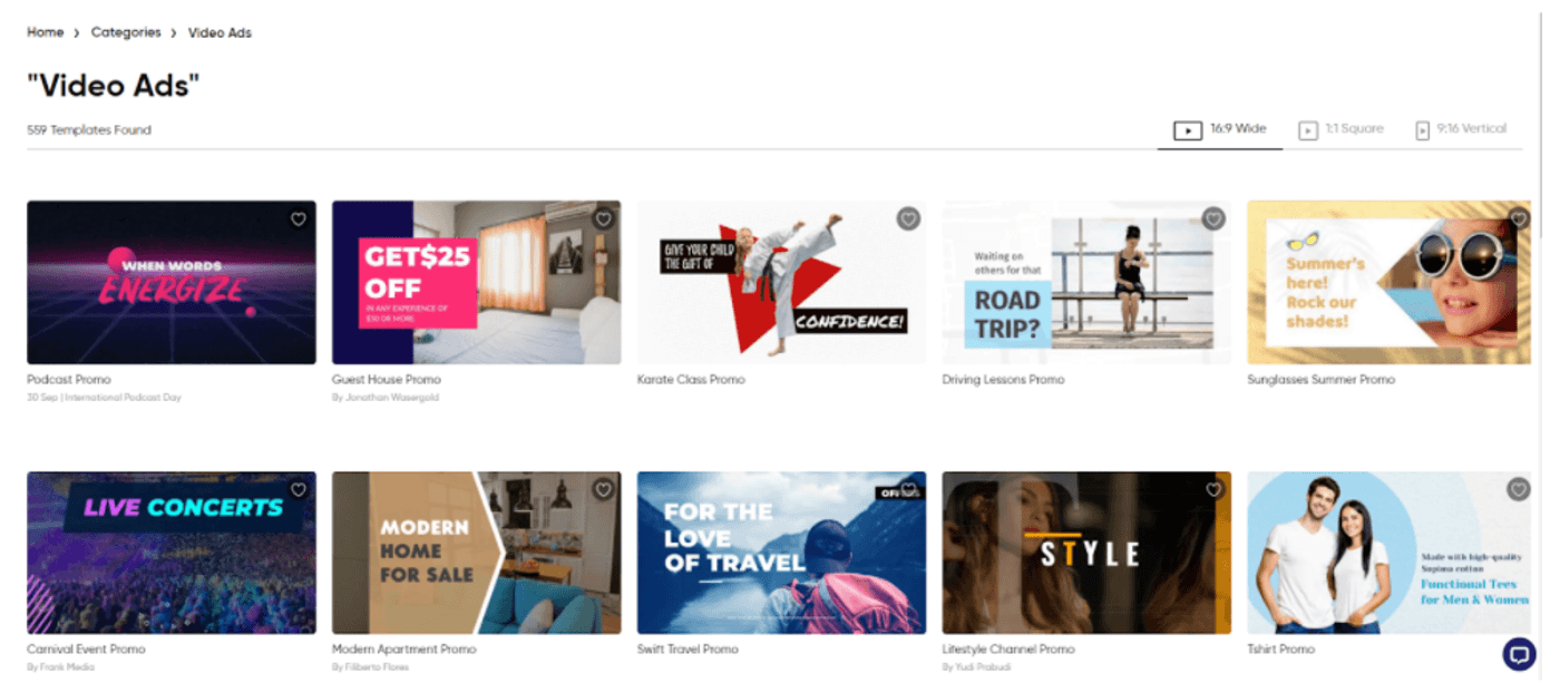 captura de tela mostrando opções de anúncios em vídeo
