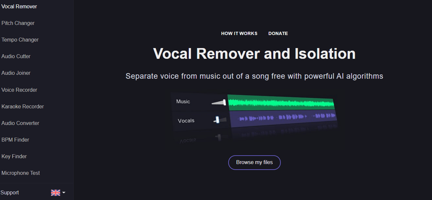 Programa removedor de voz vocal remover