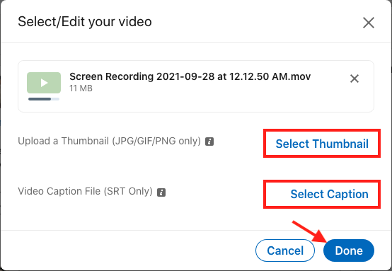  How To Upload Linkedin Videos From desktop-Step2