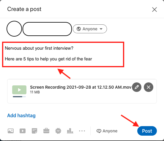  How To Upload Linkedin Videos From desktop-Step3