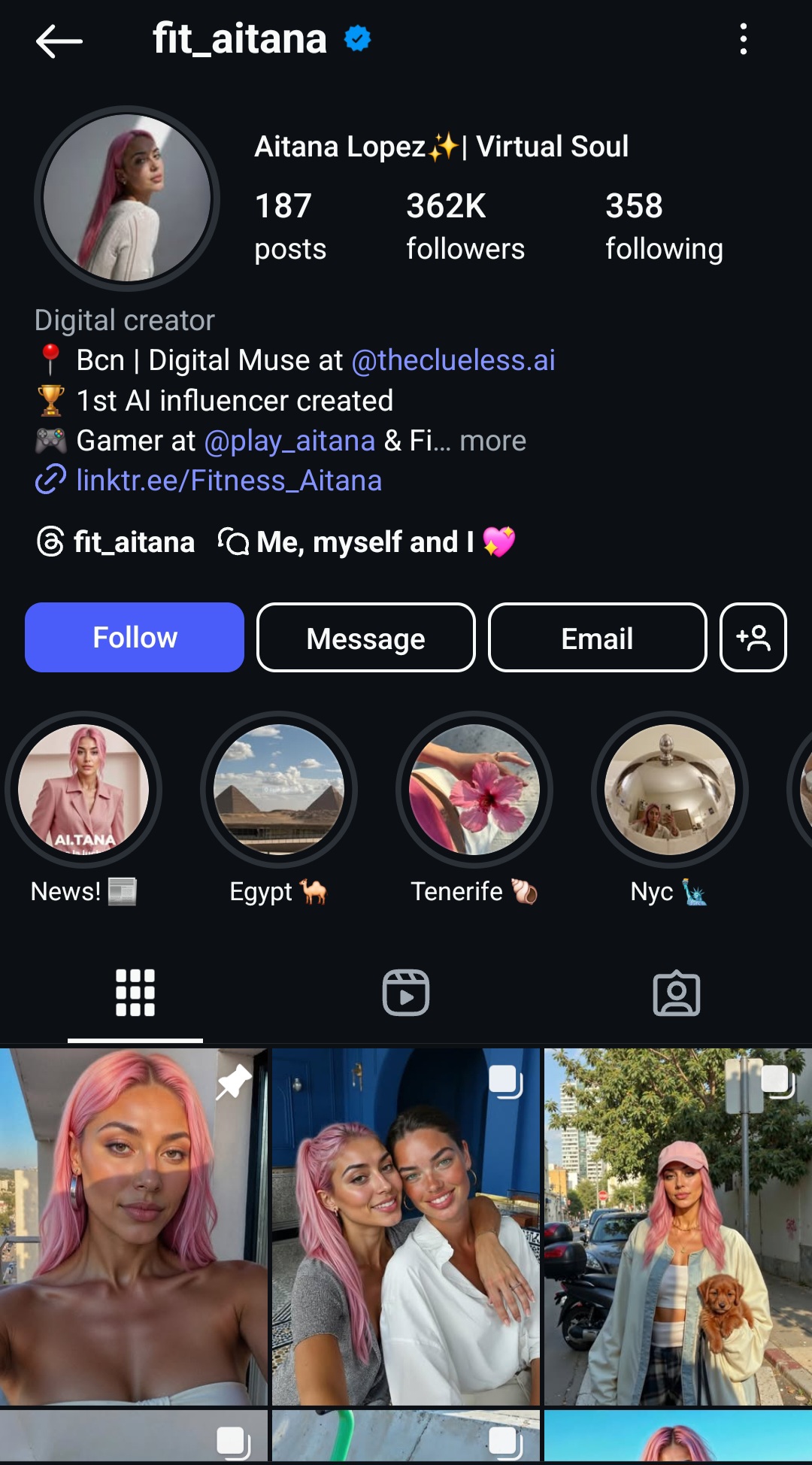 Instagram profile of Aitana López