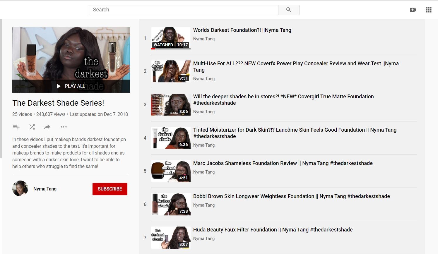 TheDarkestShade - YouTube Channel